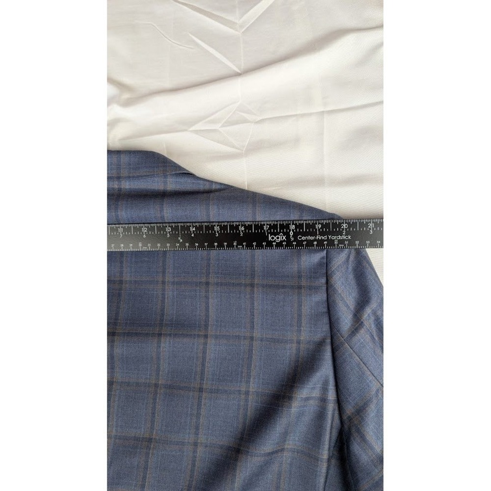 Peter Millar Blue Windowpane Plaid Two Button Wool Blazer Sport Coat 50R Canada - Picture 7 of 11